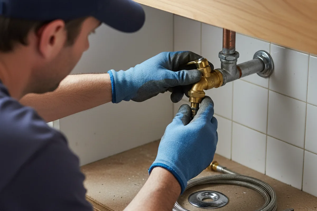 Shutoff valve and fitting work during Emergency Plumbing in Goffstown